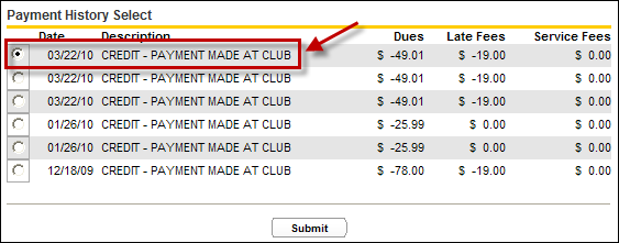 Reverse Club Payment